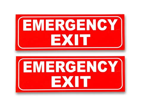 eSplanade Emergency Exit Sign Decal Sticker (Pack of 2) - Easy to Mount ...