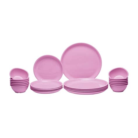 Gluman Round Plastic Dinner Set | Plastic Unbreakable Dinner Set | Big ...