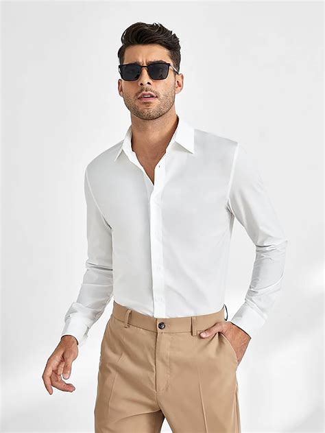 Men's Classic Dress Shirts Long Sleeve | Formal shirts for men, Elegant ...