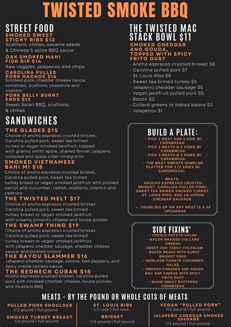 Menu | Twisted Smoke BBQ