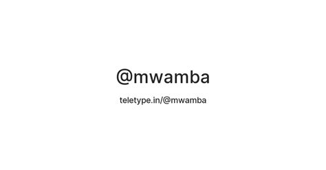 @mwamba — Teletype