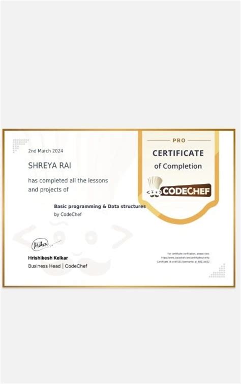 Image result for CodeChef Certificate Java