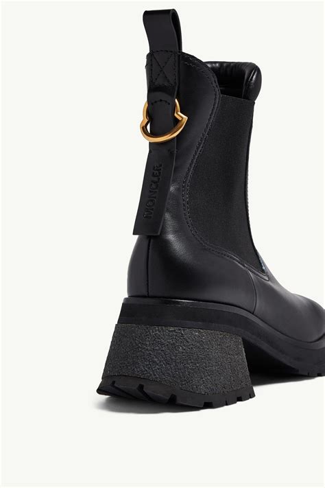 Black Gigi Leather Chelsea Boots - Boots for Women | Moncler CA