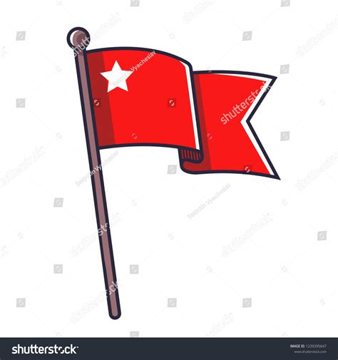 Red Flag Star Vector Illustration Stock Vector (Royalty Free ...