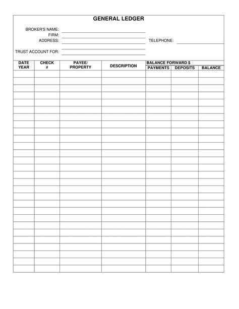 Free Printable Rental Ledger Template [Excel, Word, PDF, Google Sheets]