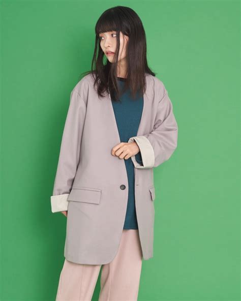 Quatorze No collar jacket／ノーカラージャケット Greige【202J-01】 | fro・nowhere ／ フロノウェア