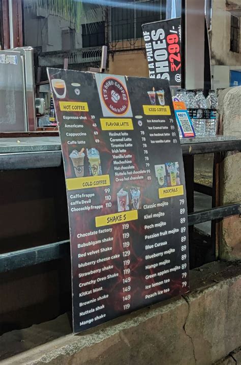 Menu at It's Soho Coffee, Pune