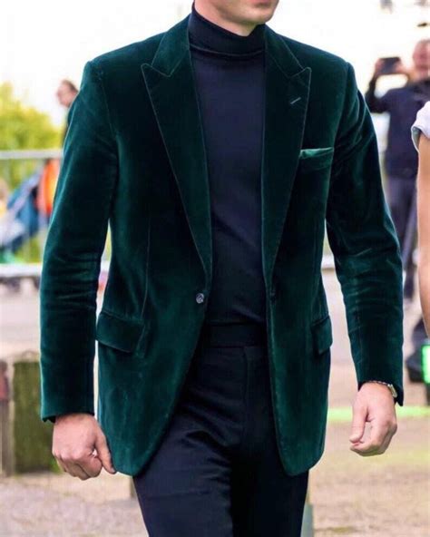 Mens Green Velvet Blazer Men Party Wear Blazer Prom Christmas - Etsy