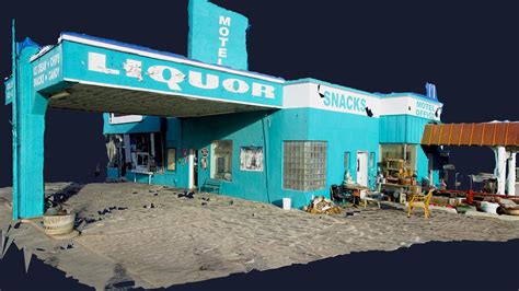 1950s Gas Station, Now a Liquor Stop - Buy Royalty Free 3D model by ...