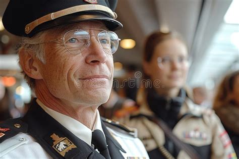 Portrait of a Senior Officer in Uniform Stock Illustration ...