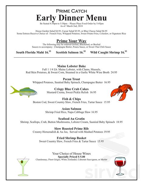 prime catch menu in Boynton Beach, Florida, USA