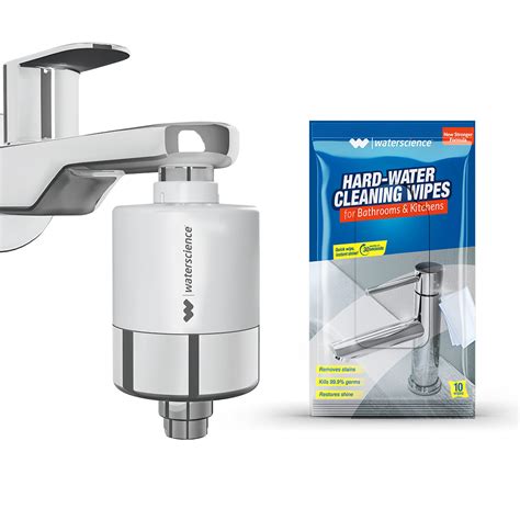 CLEO Shower & Tap Filter + Hard Water Wipes for Bathroom and Kitchen ...