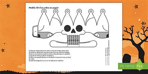 Activité de travaux manuels : Crâne d'Halloween en 3D