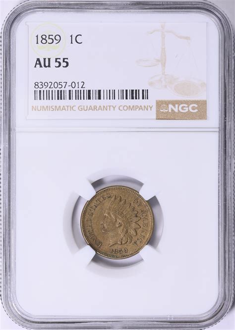 1859 Indian Cent NGC AU-55 (Item 1905071) | GreatCollections Coin Auctions
