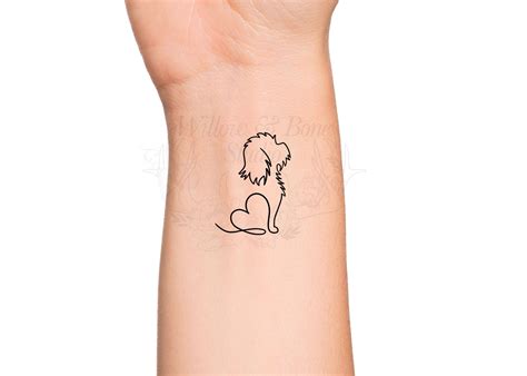 Dog Heart Love Outline Temporary Tattoo - Animal Pet Memorial Tattoo - Puppy Love Dog Breed Cute ...