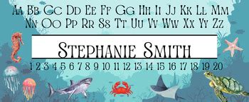 Ocean Themed Name Tags by Grizoffi's Teaching Treasures | TPT