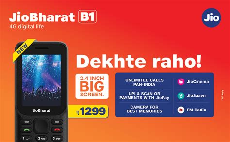 JioBharat B1 4G Keypad Phone with JioCinema, JioSaavn, JioPay (UPI), 2. ...