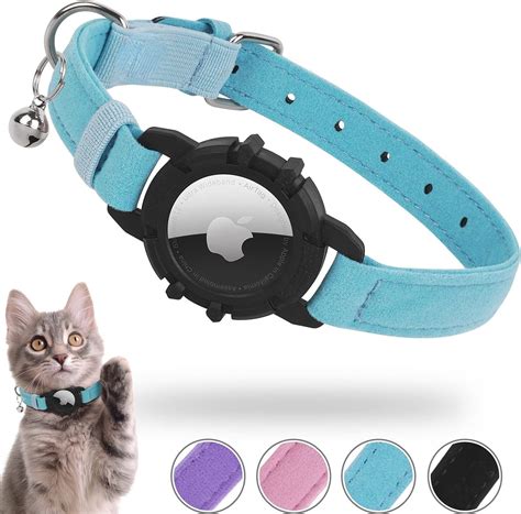 AirTag Cat Collar, Integrated Apple Air Tag Cat Collar, Soft GPS Cat Collars with AirTag Holder ...