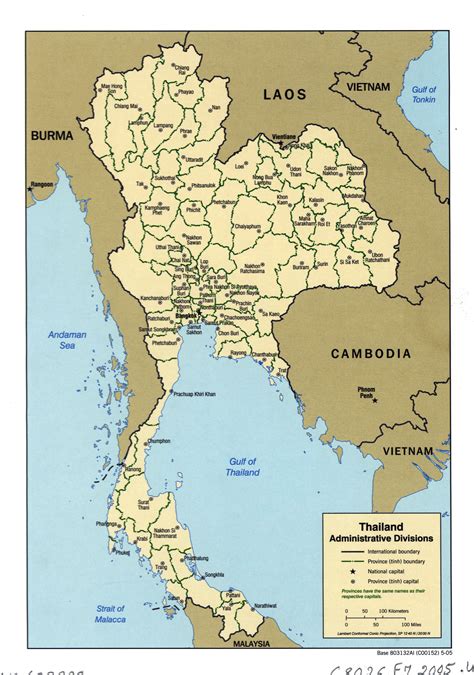 Large detailed administrative divisions map of Thailand - 2005 | Thailand | Asia | Mapsland ...