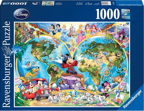 Ravensburger Puzzle, Puzzle 1000 Pezzi, Mappamondo Disney, Puzzle per ...