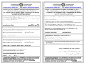 Fillable Online Form Aut Concess o Pass Menor e Aut Viagem(2).pdf Fax ...