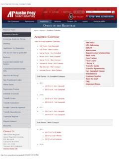 Austin Peay State University : Academic Calendar / austin-peay-state ...