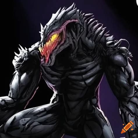 Artwork of arbiter from halo merged with venom symbiote on Craiyon