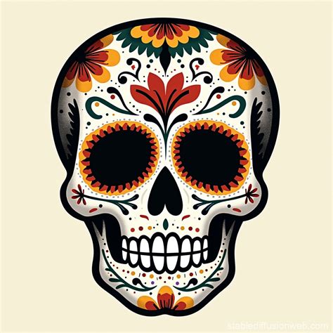 Geometric Sugar Skull Design | Stable Diffusion Online
