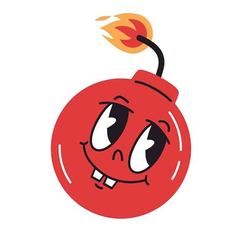 Red bomb character cute red bomb mascot funny comic bombshell with ...