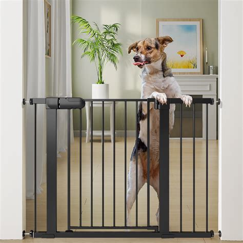 27-43" Baby Gate for Stairs, Dog Gate for Doorways, Pressure Mounted Self Closing Pet Gates for ...