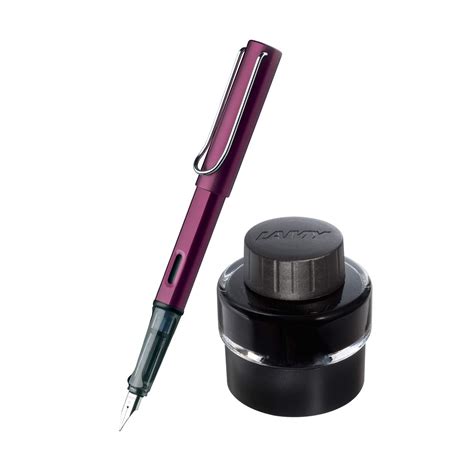 Lamy Al-star Fountain Pen with Ink Bottle - Purple, Medium Tip : Amazon ...