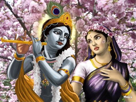Radhe Krishna Painting With Natural Background HD Wallpaper