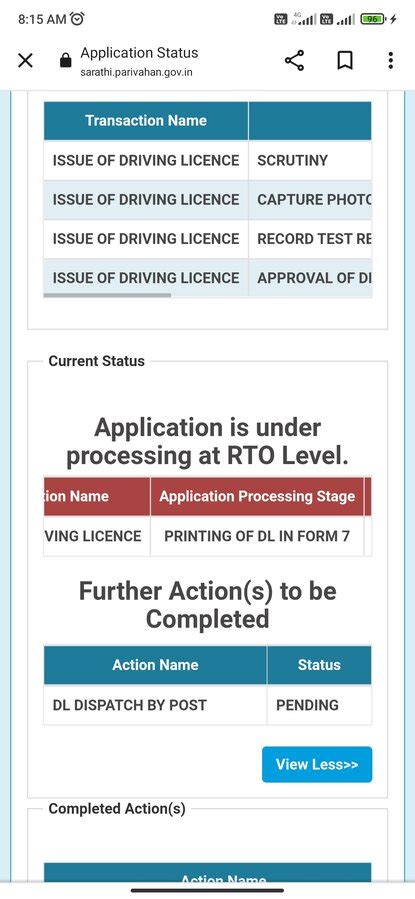 RTO India — driving licence not printed in form7