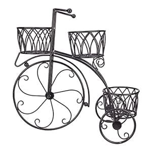 Nuha Cycle Style Stand Planter, Black, Pot Size - 17 cm, Cycle Size ...