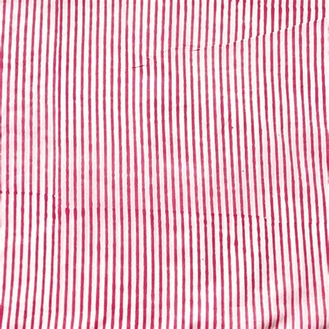 Pure Cotton Jaipuri White And Dark Pink Stripes Hand Block Print Fabri ...