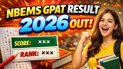 NBEMS GPAT Result 2026: Check GPAT 2026 Scorecard, Date & Direct Link