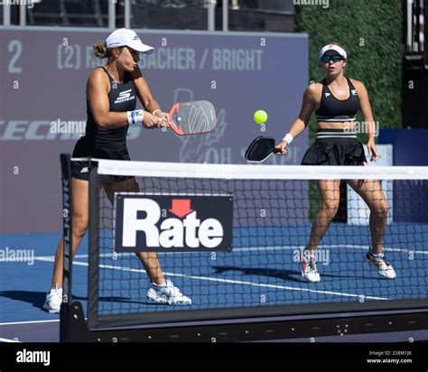 Catherine Parenteau hits a backhand during the PPA Las Vegas Open on 13 ...