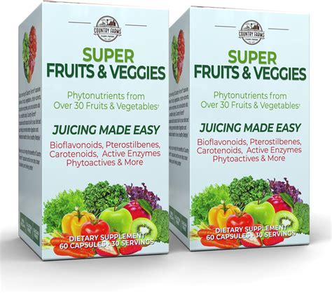 Amazon.com: COUNTRY FARMS Super Fruits and Veggies Capsules, Whole Food ...