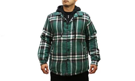 FLANNEL JACKET WITH FLEECE HOOD AND QUILTED NYLON LINING - Walmart.com