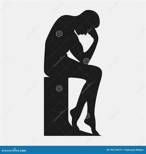 Thinker silhouette vector editorial image. Illustration of person - 195175875