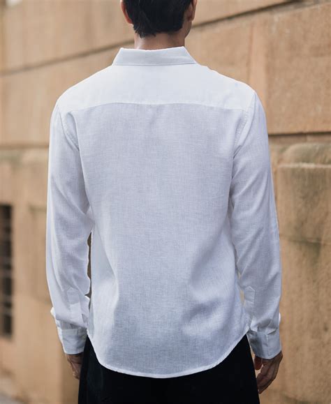 White Linen Blend Shirt – Powerlook
