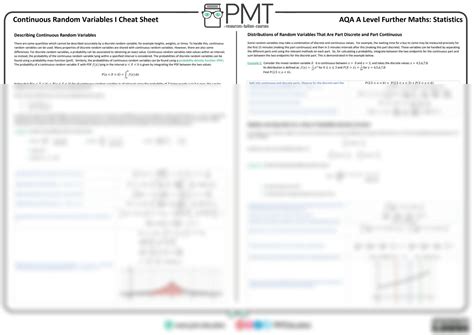 Image result for Continuous Random Variable Cheat Sheet