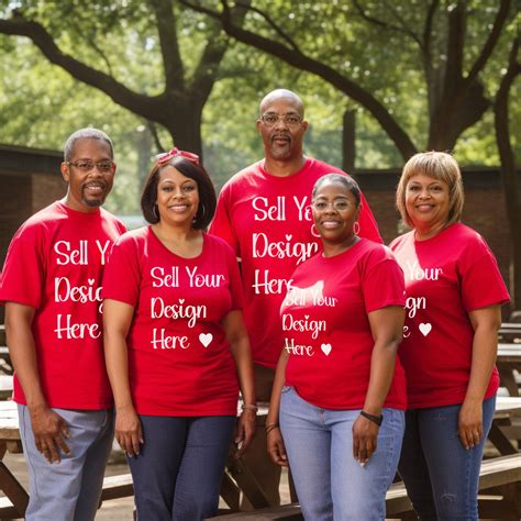 Black Family Reunion T Shirt Mockup, Red Ts-hirt Mockup, Group Tshirt ...