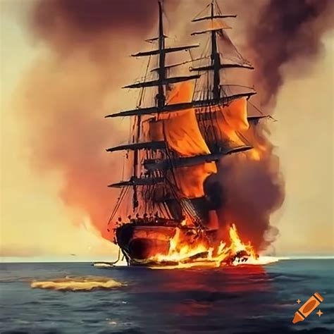 Burn the ships historical story on Craiyon