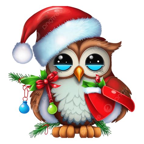 Cute Owl Christmas Clip Art