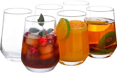 Buy Mivana Premium Juice Glasses 450 ML Drinking Glasses, Highball Lead ...