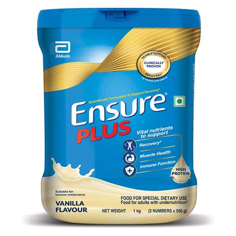 Buy ENSURE PLUS VANILLA NUTRITION DRINK JAR OF 400 G Online & Get Upto ...