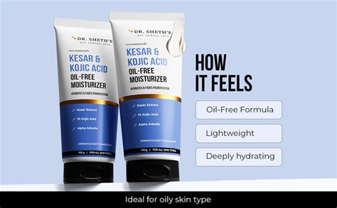 Dr. Sheth's Kesar & Kojic Acid Oil-Free Moisturizer | For Pigmentation ...