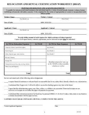 Fillable Online relocation and rental certification worksheet (rrap ...