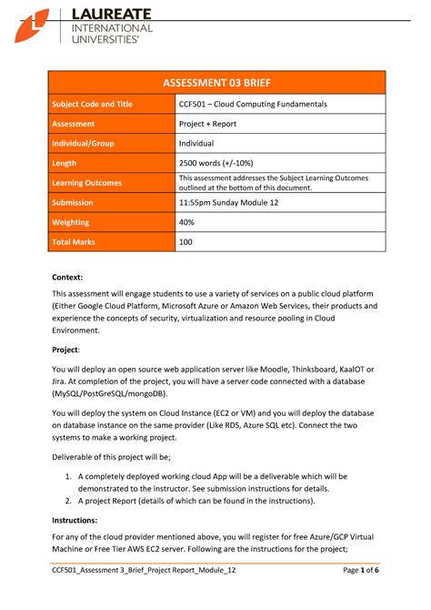 CCF501 Assessment 3 Brief Project Report 12 Final - CCF501_Assessment 3 ...